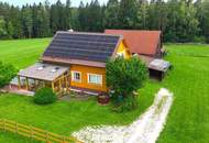 Waldviertler Alleinlage! 1,7 ha exklusives Naturrefugium mit neuem skandinavischem Blockhaus, Pool und Nebengebäuden