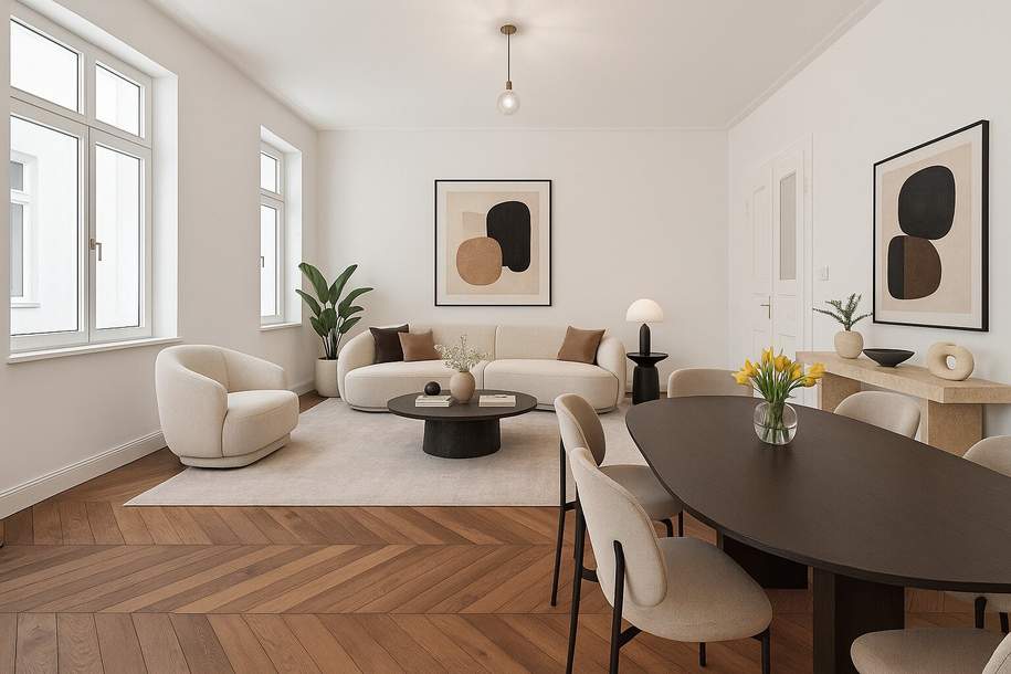 Exklusives Wohnen zwischen Donaukanal und Liechtensteinpark! Generalsanierter, südwestseitiger Drei-Zimmer-Erstbezug!, Wohnung-kauf, 899.000,€, 1090 Wien 9., Alsergrund