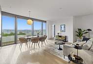 ++ Der WOLKENKRATZER an der DONAU ++ DREI Zimmer mit Skyline-View