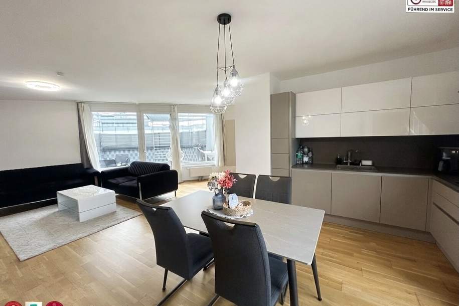 High-End Penthouse mit Skyline Ausblick - Exklusive Dachgeschosswohnung mit 3 Terrassen, Tiefgaragenplatz und Kinderspielplatz, Wohnung-kauf, 570.000,€, 1100 Wien 10., Favoriten