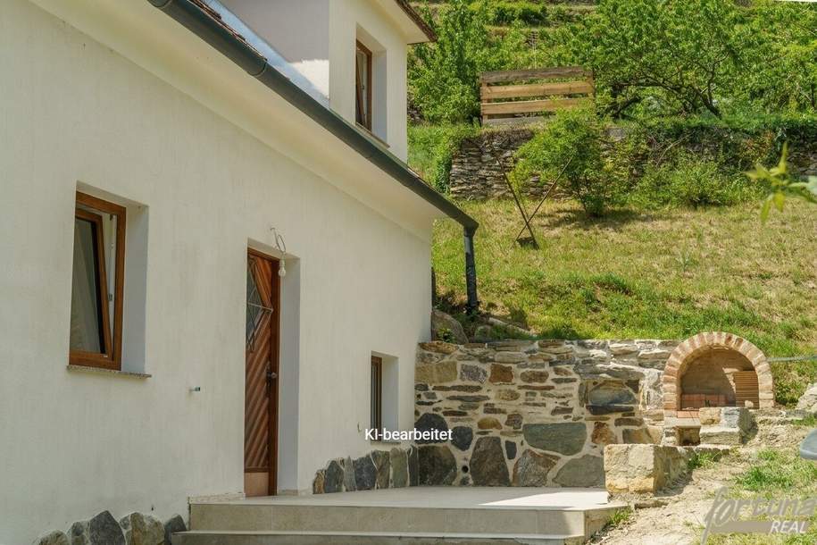 Groisbach in der WACHAU: Landhaus mit terrassenförmigem Grundstück – Donaublick vom oberen Grundstücksbereich, Haus-kauf, 310.000,€, 3641 Krems(Land)
