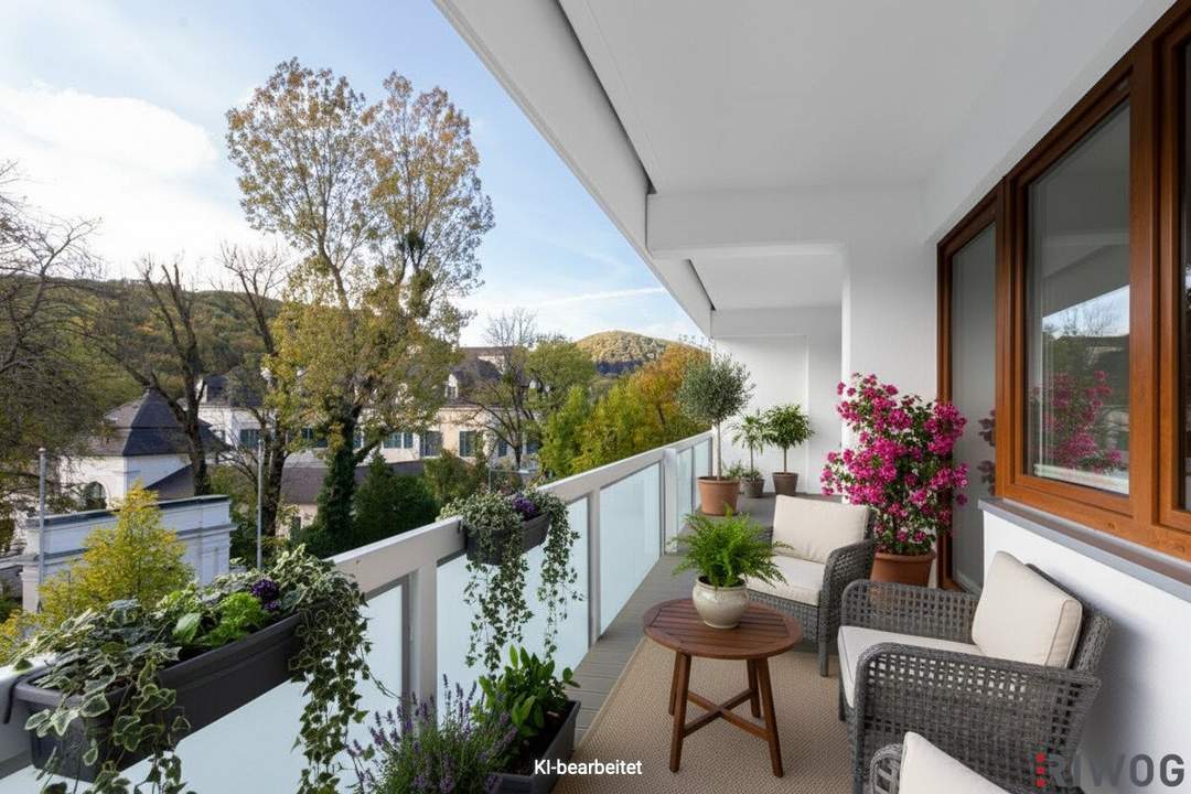 ERSTBEZUG nach Sanierung mit Blick auf Schloss Laudon | ca. 16 m² Loggia | Garagenplatz | Vollausgestattete Küche | Erholungsgebiet angrenzend