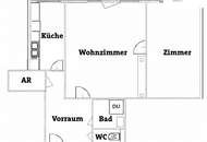 Sanierungsbedürftige 2 Zimmer Wohnung | Loggia ca.11,86m² | 3. Liftstock