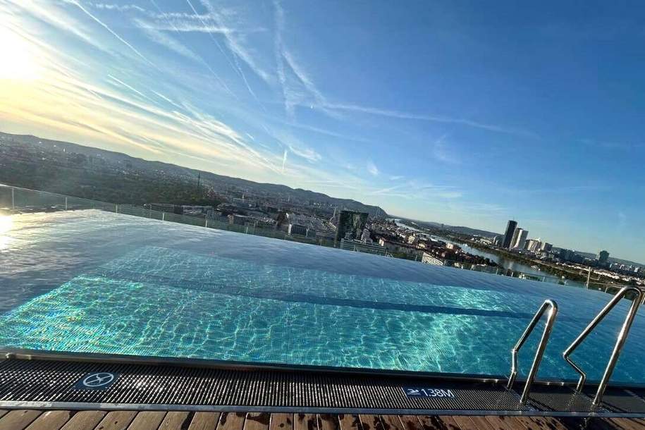 ERSTBEZUG 3 ZIMMER WOHNUNG IM "GRÜNBLICK" VIERTEL ZWEI + TRAUMTERRASSE MIT ca. 64 m² + NUTZUNG INFINITY-AUSSENPOOL, GYM & SAUNA, Wohnung-miete, 2.930,00,€, 1020 Wien 2., Leopoldstadt