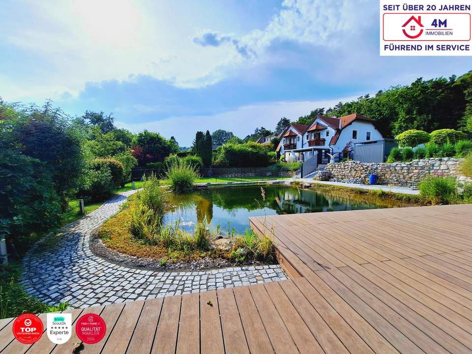 🏡Erfüllen Sie sich einen Traum mit oder ohne Haus - ☀️Wunderschönes voll aufgeschlossenes Baugrundstück mit Naturteich und Badesteg