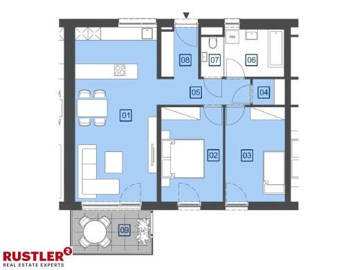 GUT AUFGETEILT: Moderne 3-Zimmer-Wohnung mit Balkon