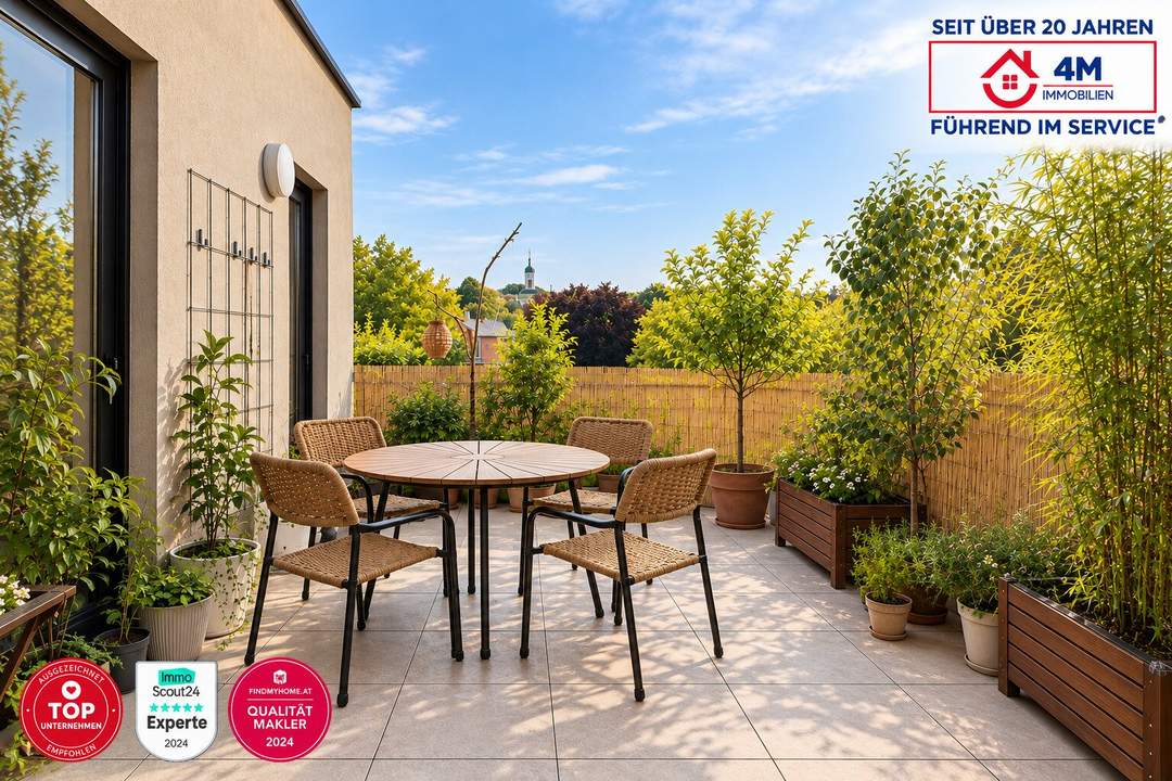 WOHNEN MIT STIL IN DÖBLING – EXKLUSIVE 2-ZIMMER-WOHNUNG MIT CA. 26 m² SONNENTERRASSE UND GRÜNBLICK/FITNESSRAUM