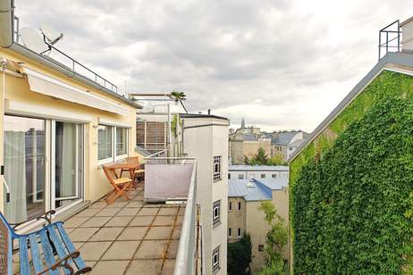 Nähe Hannovermarkt: Herrliche Dachgeschoßwohnung + Klimatisiert + Terrasse + Teilweise Fernblick + Hofruhelage, Wohnung-kauf, 389.000,€, 1200 Wien 20., Brigittenau