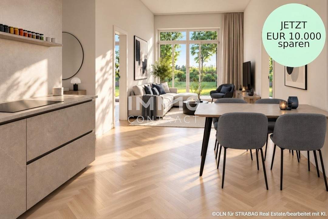RARITÄT: Zweizimmer-Gartenwohnung mit Top-Grundriss &amp; Ausstattung (provisionsfrei), zahlreiche Annehmlichkeiten im Haus