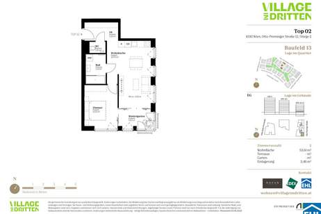 URBAN DAHEIM - VILLAGE IM DRITTEN, Wohnung-kauf, 354.000,€, 1030 Wien 3., Landstraße