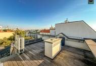 Provisionsfrei: Klimatisierte Dachgeschoss Maisonette mit 2 Terrassen und Kamin nahe Uno City!