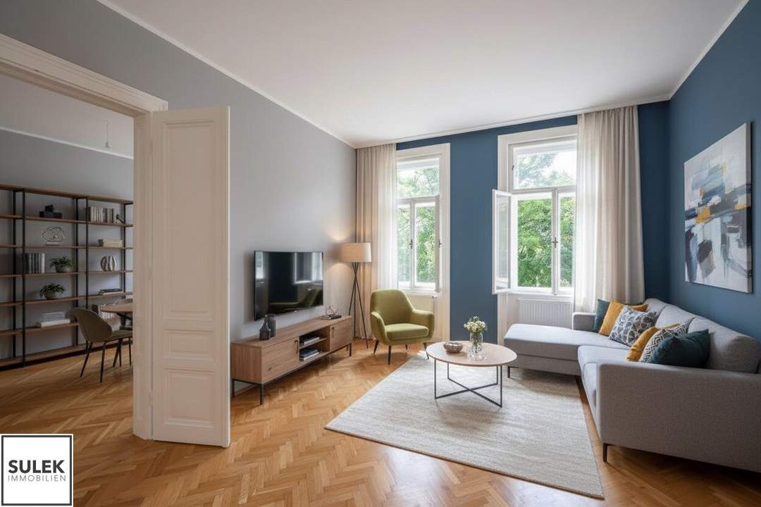 Schönbrunner Allee: perfekt aufgeteilte Altbauwohnung mit Grünblick