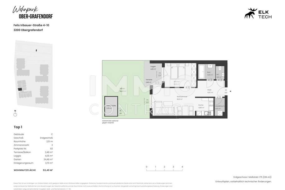 53,49qm 2Zi W-GartenwohnungErstbezug, ökologische Bauweise, Wohnung-miete, 699,00,€, 3200 Sankt Pölten(Land)
