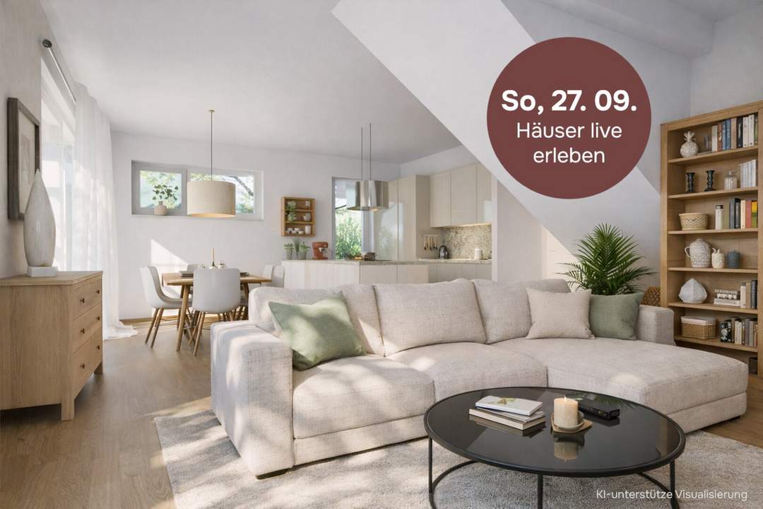 Doppelhaushälfte | 123 m² Wohnfläche & bis zu 3 Meter Raumhöhe | Garten, 2 Parkplätzen | Ziegelmassivbauweise