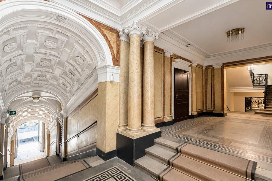 Repräsentative Altbauwohnung im Herzen Wiens – teilweise Büronutzung möglich!, Wohnung-miete, 3.499,01,€, 1010 Wien 1., Innere Stadt
