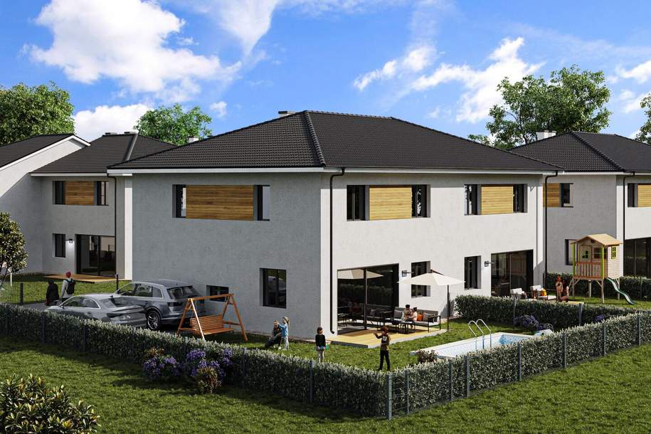 Neu errichtete DH-Hälfte mit Garten freut sich auf Sie als Bewohner: innen, Haus-kauf, 446.000,€, 2103 Korneuburg