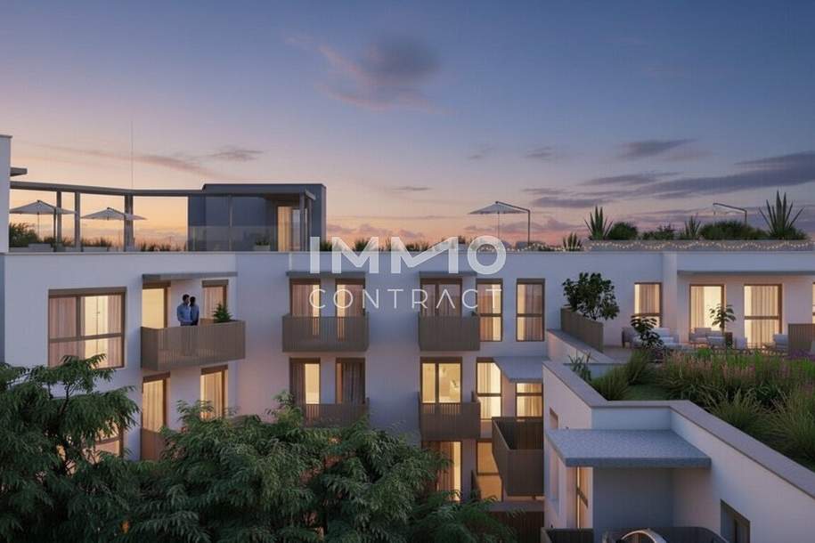 Hofseitige 2-Zimmer-Wohnung mit großzügigem Balkon – provisionsfreier Erstbezug nahe Alte Donau, Wohnung-kauf, 285.500,€, 1210 Wien 22., Donaustadt