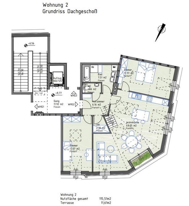 MODERNE, SCHLÜSSELFERTIGE 115 m² DACHGESCHOSS-WOHNUNG MIT EXZELLENTER ANBINDUNG IM TRADITIONSKURORT BAD VÖSLAU