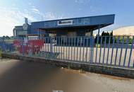 Lager-/Produktionshalle mit Büro in Toplage direkt an der B 1 mit 2500 KVA Stromleistung und Hausbrunne