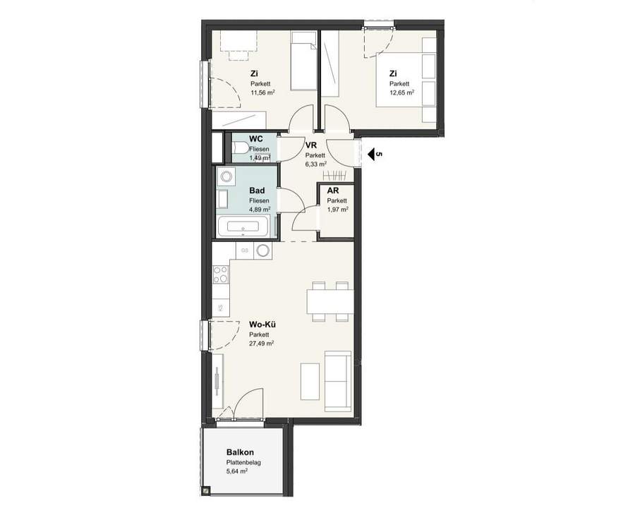 Großzügige 3-Zimmer-Wohnung mit Balkon und Stellplatz zu vermieten!