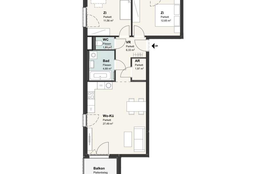 Großzügige 3-Zimmer-Wohnung mit Balkon und Stellplatz zu vermieten!, Wohnung-miete, 1.790,00,€, 1140 Wien 14., Penzing