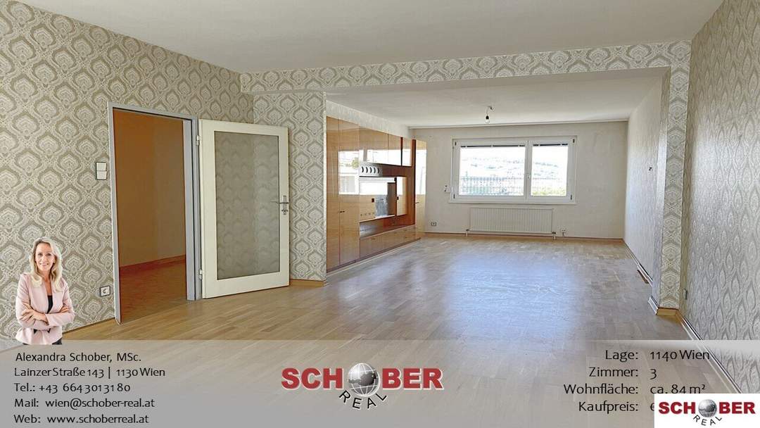 Renovierungsbedürftige 3-Zimmer-Wohnung mit Ausblick