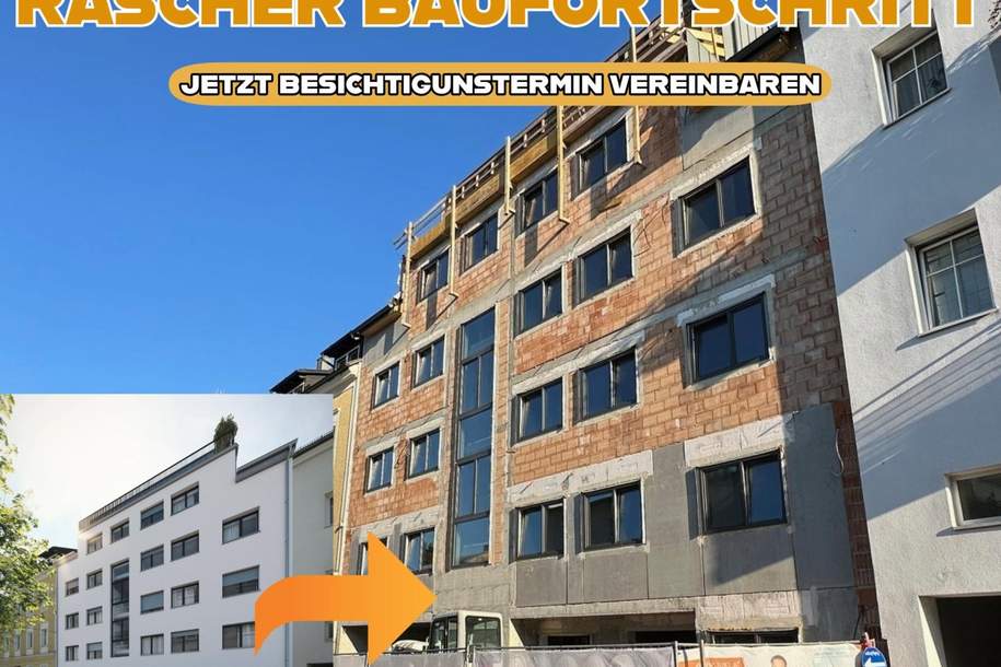 LINZ/URFAHR (Auberg) : NEUBAUPROJEKT - EIGENTUMSWOHNUNG ca. 76,65 m² Wohnfläche, 3 Zimmer + Balkon, inkl.Tiefgaragenstellplatz + EIGENGARTEN möglich, Wohnung-kauf, 529.000,€, 4020 Linz(Stadt)