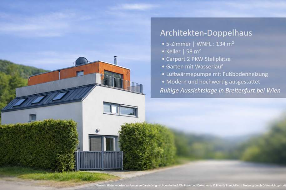 Moderne Doppelhaushälfte in Grünruhelage, Haus-kauf, 579.000,€, 2384 Mödling