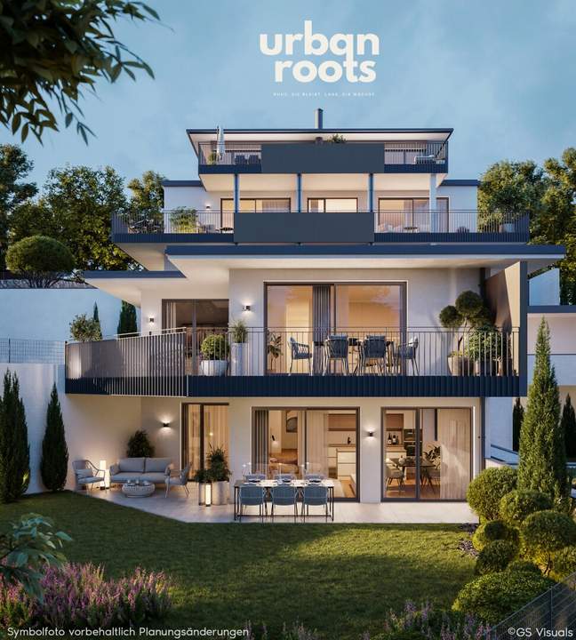 URBAN ROOTS am Kreuzbergl – 4-Zimmer-Eckwohnung mit Südwestterrasse, Masterbedroom & Zweitbadezimmer. Stimmungsvolle Fernsicht.