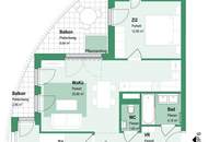 Nahe U4: Kompakte 3-Zimmer-Wohnung mit Balkon für Paare oder kleine Familien | Erstbezug - Rondelle XIV - Top 6