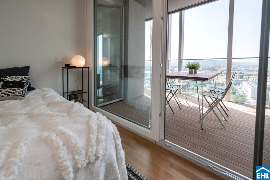 Urbanes Wohnen mit Rooftop Pool, Spa & Skylineblick – TOWER HOMES im V22, Wohnung-miete, 735,00,€, 1220 Wien 22., Donaustadt