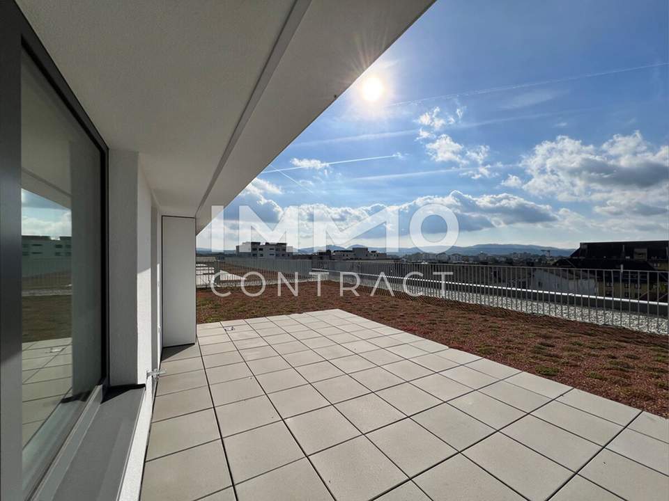 54qm 2ZI Dachgeschoss mit 22,85qm Terrasse, 33qm Gründach, 14,07qm Balkon, zzgl. 2 Tiefgaragenstellplätzen