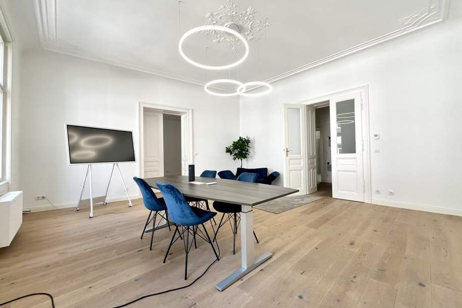 STILVOLLES ALTBAUBÜRO | 3 BÜRORÄUME | TOP-ZUSTAND | PARKETT | BALKON, Gewerbeobjekt-miete, 2.419,91,€, 1010 Wien 1., Innere Stadt