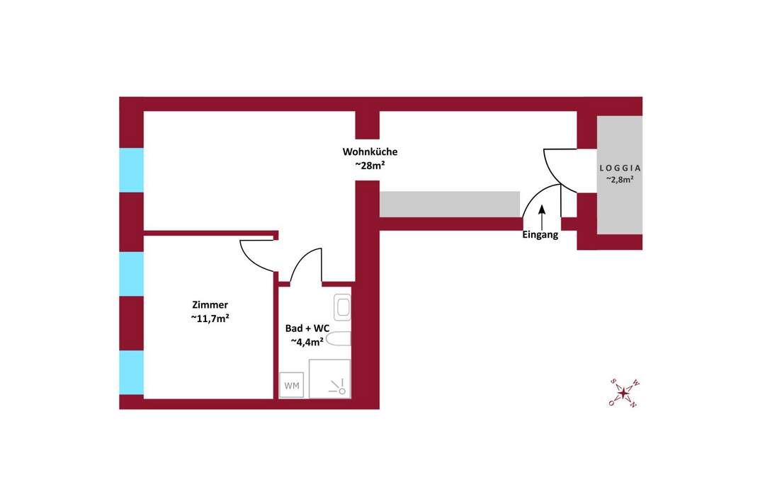 Erstbezug sanierter Altbau in Fertigstellung I ruhige hofseitige Loggia I Luftwärmepumpe I Fußbodenheizung I Schlüsselfertig.