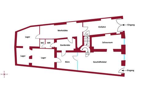 Wohn- und Geschäftshaus auf drei Ebenen I EG mit Geschäft, Auslagen und Lager I darüber 2 große Büro-/oder Wohnetagen, Gewerbeobjekt-kauf, 1.395.000,€, 1190 Wien 19., Döbling