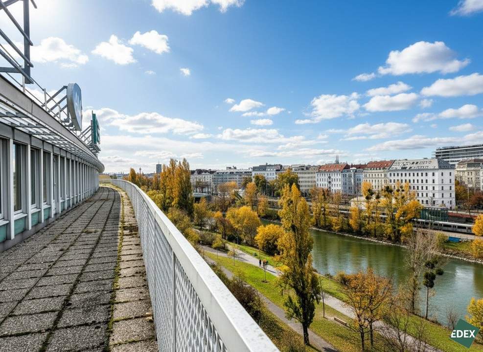 Terrasse und hervorragende Anbindung | Kantine & Supermarkt sowie Tiefgarage im Haus