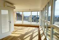 Freifläche auf zwei Terrassen mit Schönbrunnblick und Blick auf Steinhofkirche: neu sanierte und klimatisierte 2-Zimmer-Wohnung!