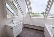GRÜNBLICK, RUHELAGE, sonniges 46 m2 Dachgeschoß mit 20 m2 Terrasse, 2 Zimmer, Komplettküche, Wannenbad, Lavendelweg