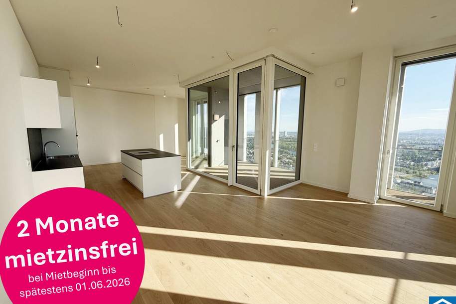 Erstbezug – 3-Zi.-Wohnung mit Rooftop Pool &amp; Sauna, Wohnung-miete, 3.390,00,€, 1220 Wien 22., Donaustadt
