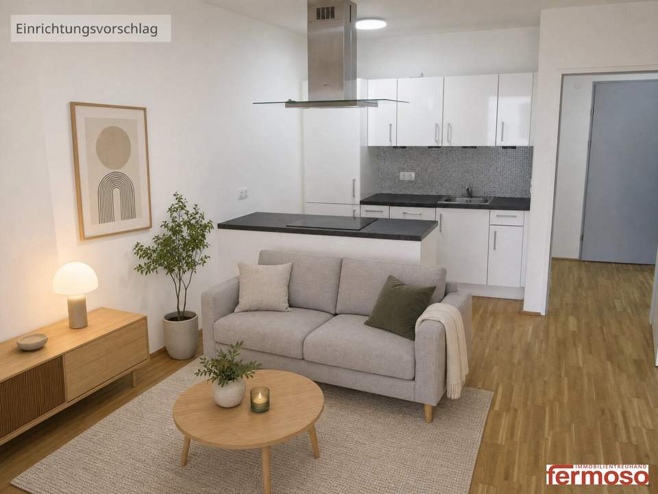 Schönes Wohnen in einer zwei Zimmer Wohnung mit ruhigem Balkon im Hof
