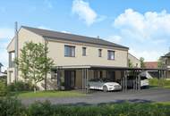 Neubau- Doppelhaushälfte in sehr guter Lage mit Terrasse und Eigengarten sowie zwei eigene Carports