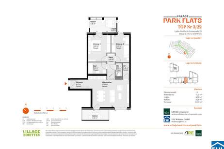 Parknähe und Urbanität – Ihr Anlageobjekt bei den PARK FLATS, Wohnung-kauf, 180.000,€, 1030 Wien 3., Landstraße