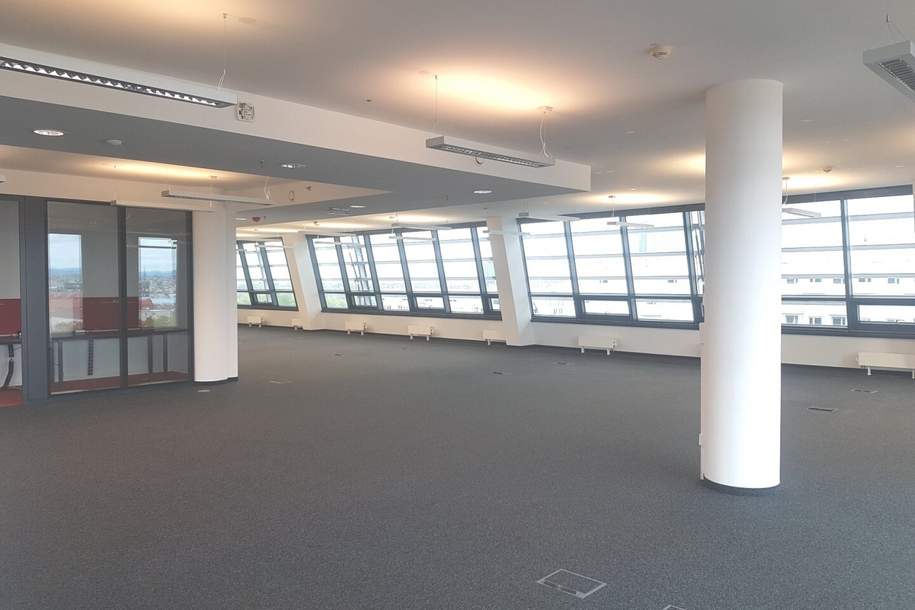 RIVERGATE - Moderne Bürofläche im attraktiven Open-Space-Stil und toller Aussicht!, Gewerbeobjekt-miete, 28.323,88,€, 1200 Wien 20., Brigittenau