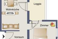 Moderne 2-Zimmer-Loggiawohnung mit Tiefgargenstellplatz