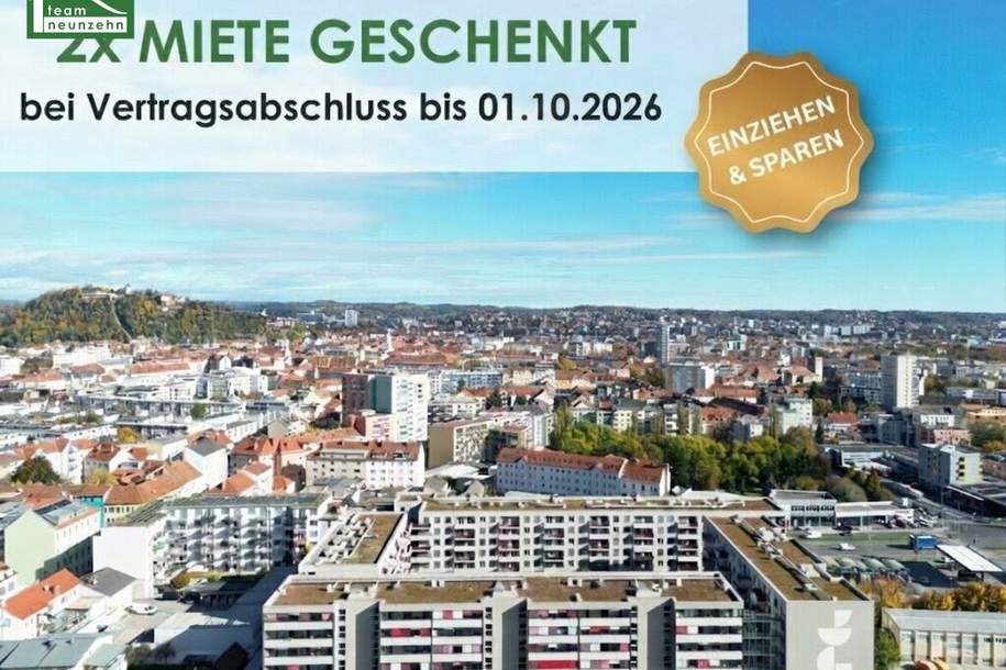 Wohnen am Puls der Stadt - Idyllische 2-Zimmer-Wohnung mit Freifläche in Innenhoflage!, Wohnung-miete, 763,99,€, 8020 Graz(Stadt)
