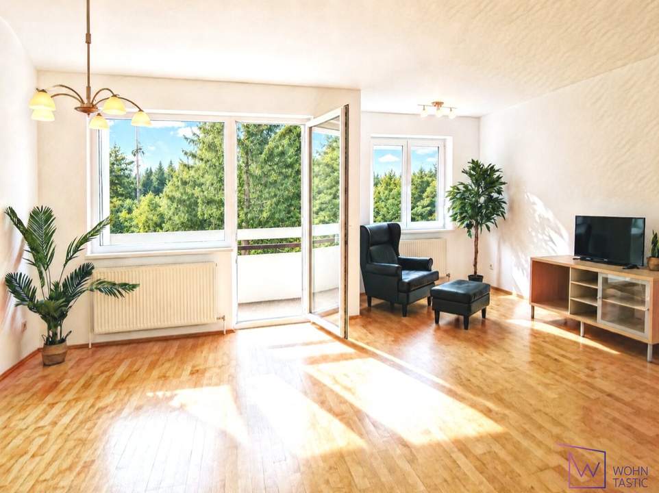 Grünblick & Loggia in Mauerbach: 3 Zimmer + Garage + Stellplatz