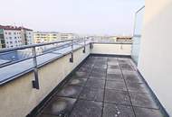 DACHGESCHOSS, UNBEFRISTET, klimatisierte 94 m2 Neubau mit 57 m2 Terrasse, Wohnküche, 2 Zimmer, Wannenbad, Parketten, Holbeingasse