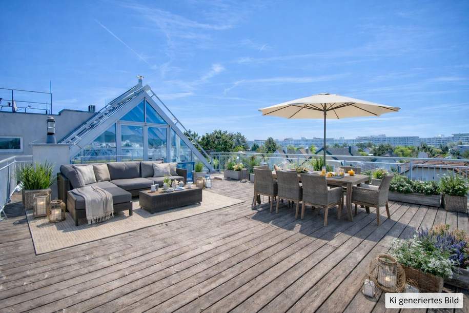 "Unverbaubarer Weitblick! Inkl. 3 Terrassen (gesamt ca. 120,98 m²) und 2 Garagenplätzen!", Wohnung-kauf, 799.000,€, 1210 Wien 21., Floridsdorf