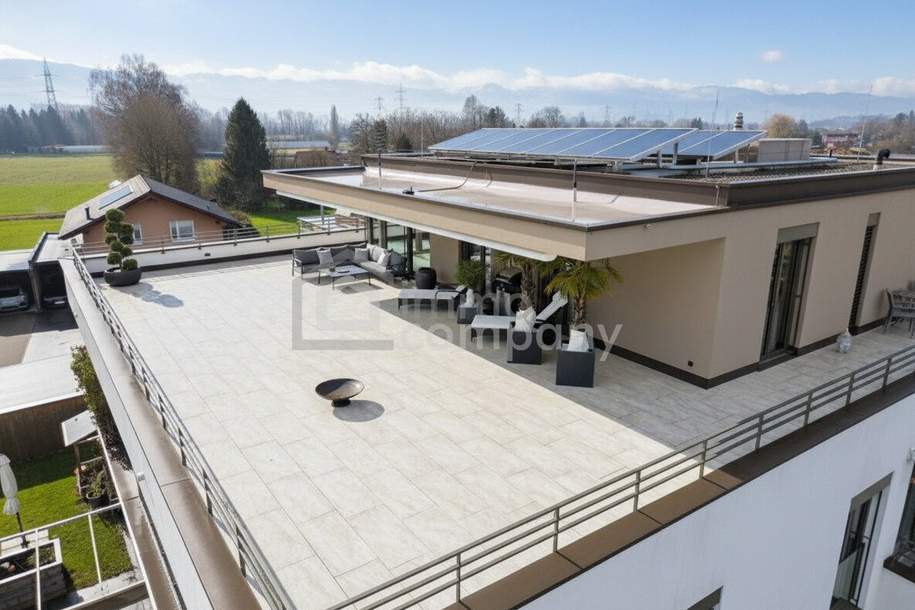 Exklusive Penthouse-Wohnung | 85m² Wohnfläche | 188m² Terrasse | 3 Zimmer | TG-Stellplatz | Koblach | Bergblick, Wohnung-miete, 2.500,00,€, 6842 Feldkirch