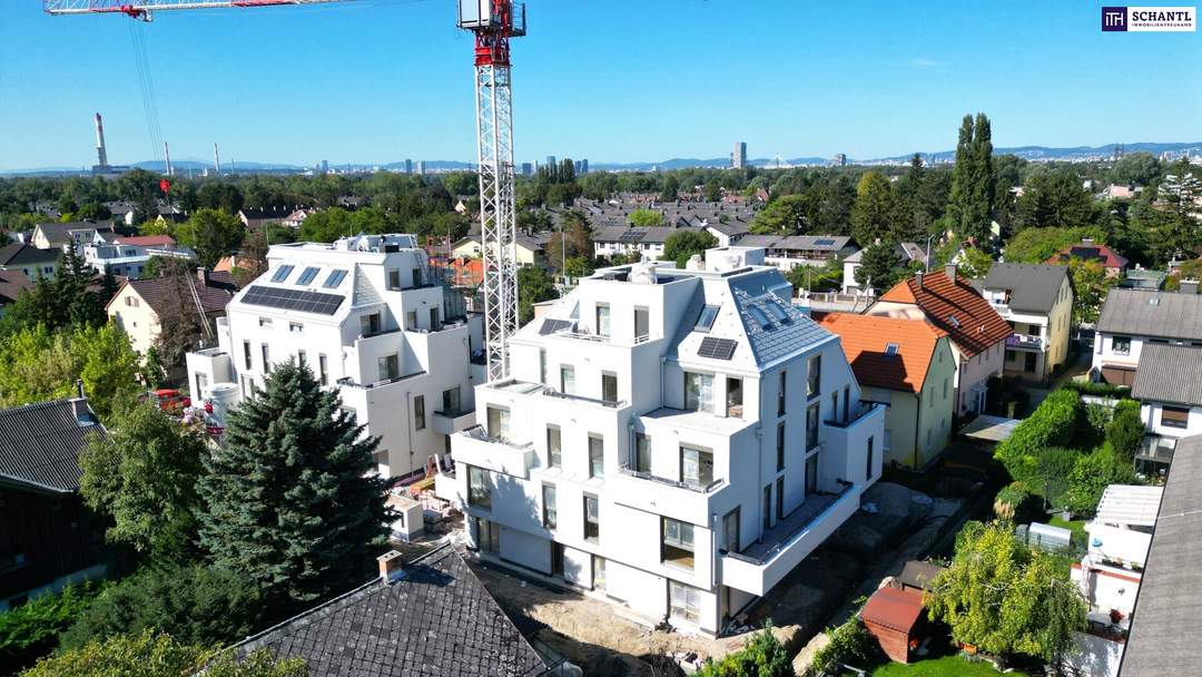 Herbstaktion! Coming home...! Lebens(t)raum Erfüller - Klimaaktiv Bronze! 3 Zimmer + Riesiger Balkon + Luftwärmepumpe und Solaranlage + Grün- und Ruhelage + Garage! Wiens schönste Wasser-Platzl ums Eck!